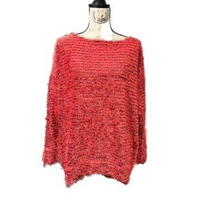 Jones‎ New York PINK Mohair Fuzzy Pull Over Sweater Size Medium Long Sleeve Soft